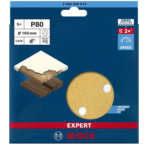Bosch Disque Abrasif Perforé Disque Abrasif Auto-agrippant Expert C470 - 150 Mm - Grain 80 4 Bosch Disque Abrasif Perforé Disque Abrasif Auto-agrippant Expert C470 - 150 Mm - Grain 80 – Image 2