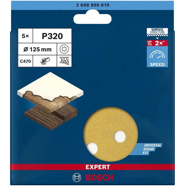 Bosch Disque Abrasif Perforé Disque Abrasif Auto-agrippant Expert C470 - 125 Mm - Grain 320 6 Bosch Disque Abrasif Perforé Disque Abrasif Auto-agrippant Expert C470 - 125 Mm - Grain 320 – Image 4