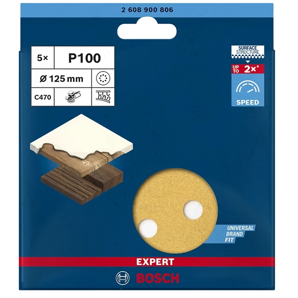 Bosch Disque Abrasif Perforé Disque Abrasif Auto-agrippant Expert C470 - 125 Mm - Grain 100 7 Bosch Disque Abrasif Perforé Disque Abrasif Auto-agrippant Expert C470 - 125 Mm - Grain 100 – Image 5