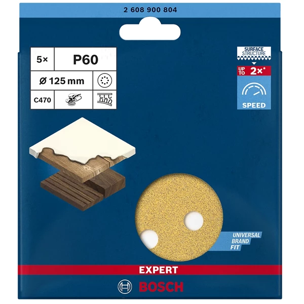Bosch Disque Abrasif Perforé Disque Abrasif Auto-agrippant Expert C470 - 125 Mm - Grain 60 7 Bosch Disque Abrasif Perforé Disque Abrasif Auto-agrippant Expert C470 - 125 Mm - Grain 60 – Image 5