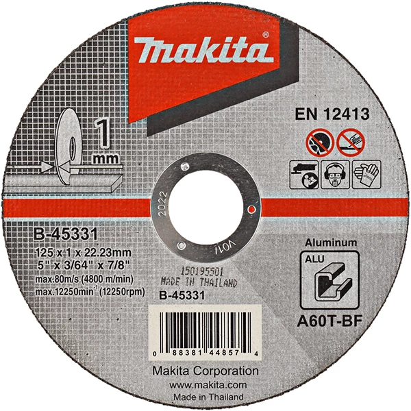 Disque à Tronçonner ø 125 Mm Disque à Tronçonner Aluminium A60T Makita 125 X 22.23 X 1 Mm 3 Disque à Tronçonner ø 125 Mm Disque à Tronçonner Aluminium A60T Makita 125 X 22.23 X 1 Mm
