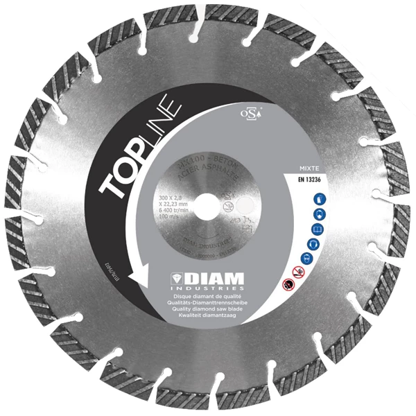 Diam Industries Disque Diamant Diamètre 230 Disque Diamant Segmenté Béton, Asphalte Ø230mm 22,3 Mm MX100 Diam 3 Diam Industries Disque Diamant Diamètre 230 Disque Diamant Segmenté Béton, Asphalte Ø230mm 22,3 Mm MX100 Diam
