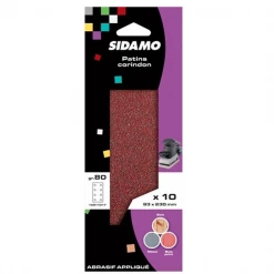 Feuille Abrasive Rectangulaire Perforée Patin Corindon Perforé 2 X 4 Trous 93 X 230 Mm Grain 80 Sidamo 10911017