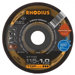 Disque à Tronçonner ø 115 Mm Disque à Tronçonner Inox XT100 Rhodius 115 X 1.0 X 22.23 Mm 210220