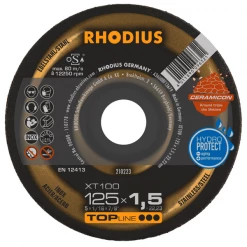 Disque à Tronçonner ø 125 Mm Disque à Tronçonner Inox XT100 Rhodius 125 X 1.5 X 22.23 Mm 210223