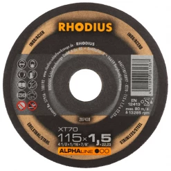 Disque à Tronçonner ø 115 Mm Disque à Tronçonner Acier Inox XT70 Rhodius 115 X 1.0 X 22.23 Mm 207436