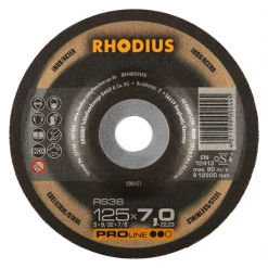 Rhodius Disque à Meuler Diamètre 125 Meule à ébarber Pour Acier Et Inox RS 38 125 X 7 X 22,23 Mm 200451