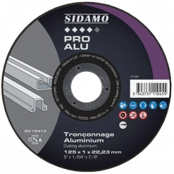Disque à Tronçonner ø 125 Mm Disque à Tronçonner Alu Diamètre 125 Mm épaisseur 1 Mm Sidamo 10111045