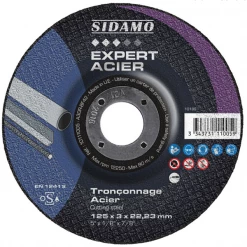 Disque à Tronçonner ø 125 Mm Disque à Tronçonner Acier Centre Bombé Diamètre 125 Mm Sidamo 10111005