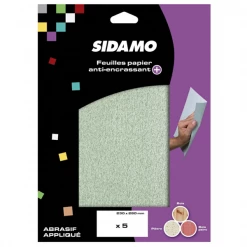 Sidamo Feuille Abrasive Rectangulaire Non Perforée Feuille Abrasive Anti-encrassement Grain 120 - Lot De 5