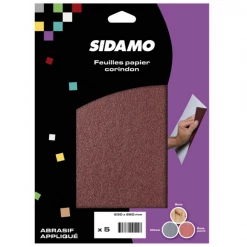 Feuille Abrasive Rectangulaire Non Perforée Feuille De Papier Corindon Métaux Et Bois Durs Grain 150 Sidamo 10910103