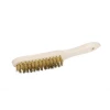 Théard Brosse Métallique Manuelle Brosse à Main En Fil Laiton Pour Surface Métallique - Manche En Bois