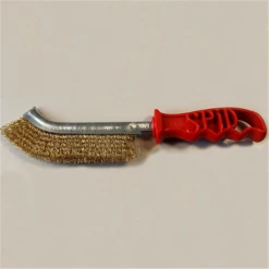 Outifrance Brosse Métallique Manuelle Brosse Convexe Métallique Spid Originale 245 Mm Acier Laitonné Rouge